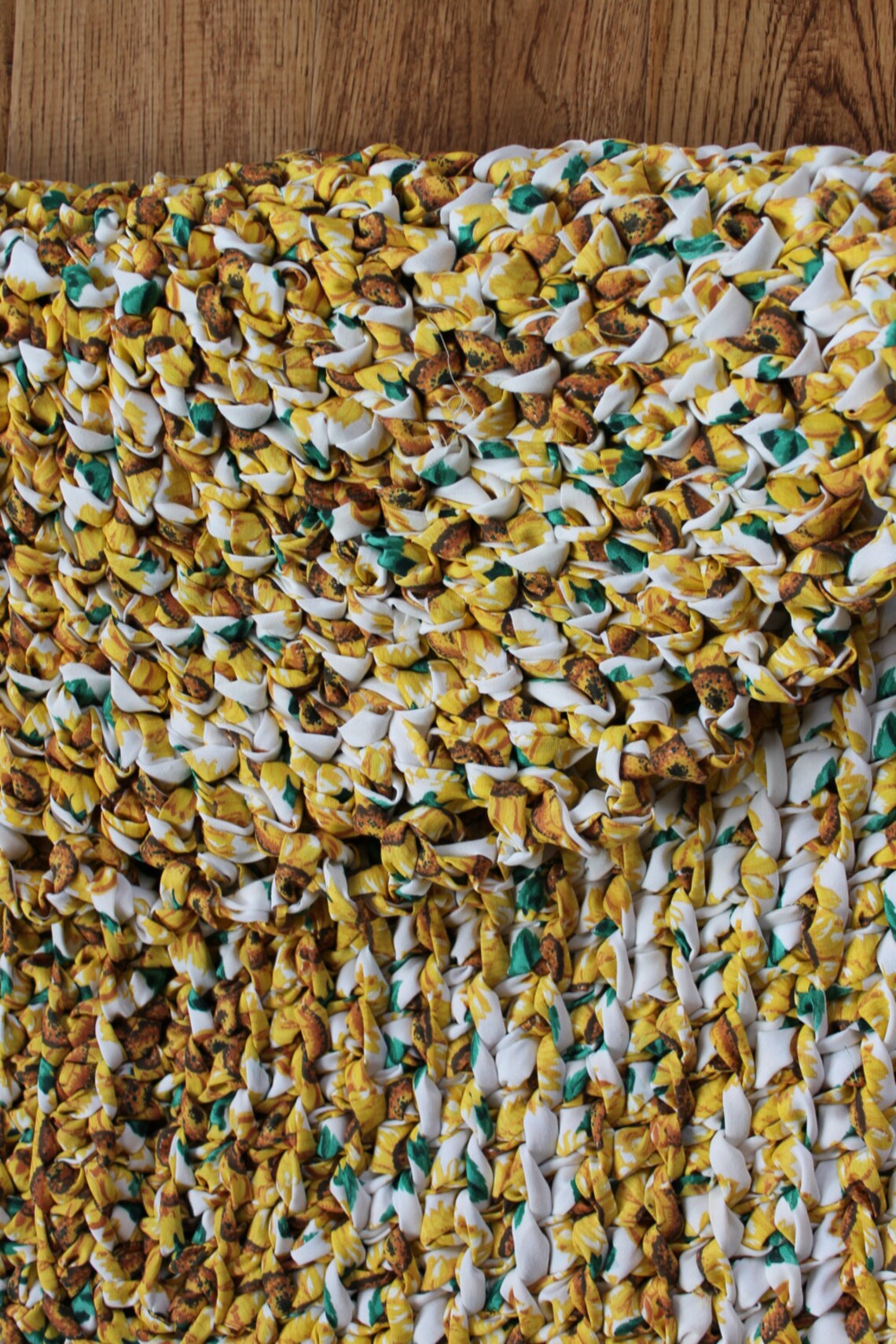 Rag Rug Yellow 26 X 40 Crochet Oval Rag Rug - Etsy