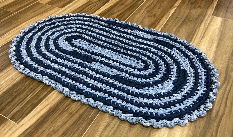 Light Blue Rag Rug Blue Rag Rug, 25.5