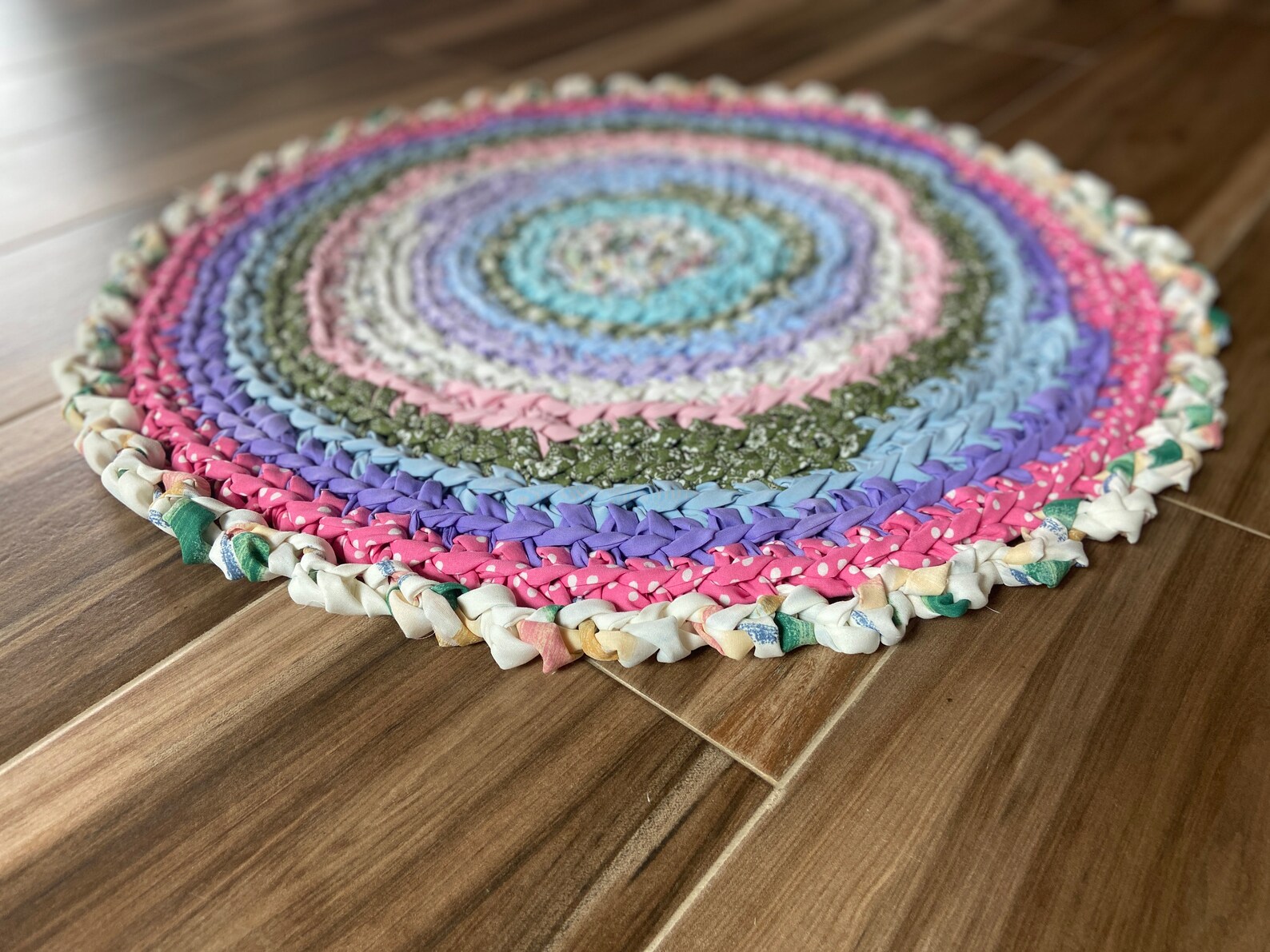 Rag Rug, Multi-colored Rag Rug, 28.5