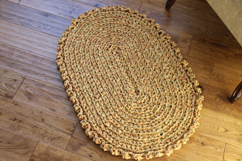 Rag Rug Yellow Orange and Green 22 x 32.5 Etsy