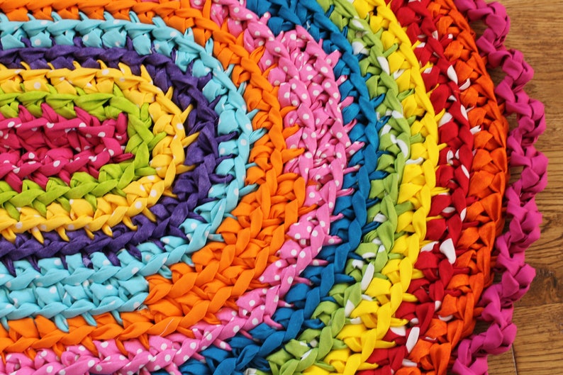 Multicolor Rag Rug 42.5 x 26 Crocheted Oval Rag Etsy