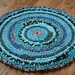 Rag Rug, Turquoise Rag Rug, 34 Crocheted, Round Rag Rug, Cottage Decor ...