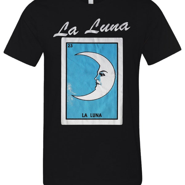 T-shirt de bingo mexicain La Luna Loteria, t-shirt de famille amusant et original, noir