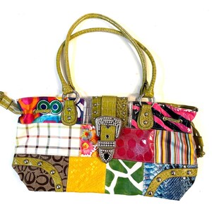 バッグ 00s patchwork boston bag Y2K hand bag Y2k Patchwork Bag - Etsy