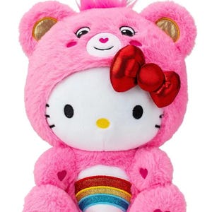Hello Kitty Loves Cheer Bear 10" Collectible Care PINK Cheer Bear