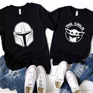 Mandalorian y la camisa del niño, El niño, Camisas a juego mandalorianas, Mando y Grogu, Camisa de papá nuevo, Regalo para papá