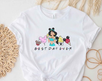 Princesa Jazmín Mejor día Camiseta Aladdin Mickey orejas bocadillos Disneyland World parks camisas familiares Adultos jóvenes Tallas para niños pequeños