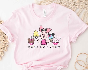 Piglet Best Day Ever camiseta, Piglet Disney Snacks Shirt, Piglet Mickey Ears, Pooh Friends Disney Shirt Youth Adult Toddler Sizes