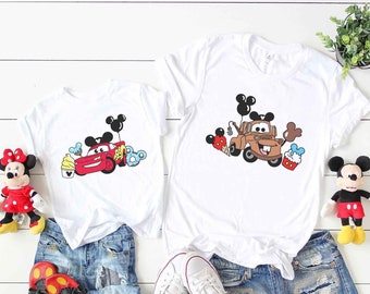 Lightning McQueen Mater Disney Snacks T-shirt Mickey shaped Snacks Disney Parks group family shirts Adult Youth Toddler Sizes