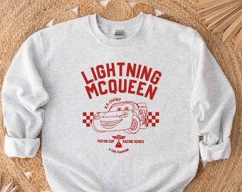 Lightning McQueen 95 Retro Style Sweatshirt, Cars Sweater, Vintage Style McQueen, Piston Cup Racing, Disneyland, Disneyworld Sweatshirt