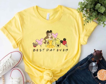 Princess Belle Best Day Ever T-shirt Beauty and the Beast Mickey ears snacks Disneyland World parks family shirts Youth Adult Toddler Sizes