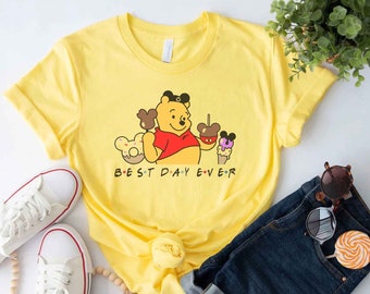 Pooh Best Day Ever T-shirt, Pooh Disney Snacks Shirt, Winnie Mickey Ears, Pooh Bear Disney Shirt Youth Adult Toddler Sizes