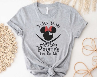 Minnie Pirate Shirt, Yo Ho Pirate's Life for Me T-shirt Disney Adventure Land Pirates Adult Youth Toddler Tee Shirts