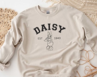 Classic Daisy Duck Sweatshirt, Retro Mickey Minnie Donald Daisy Goofy Pluto Sweaters, Vintage Mickey, Disneyland, Disneyworld Sweatshirt
