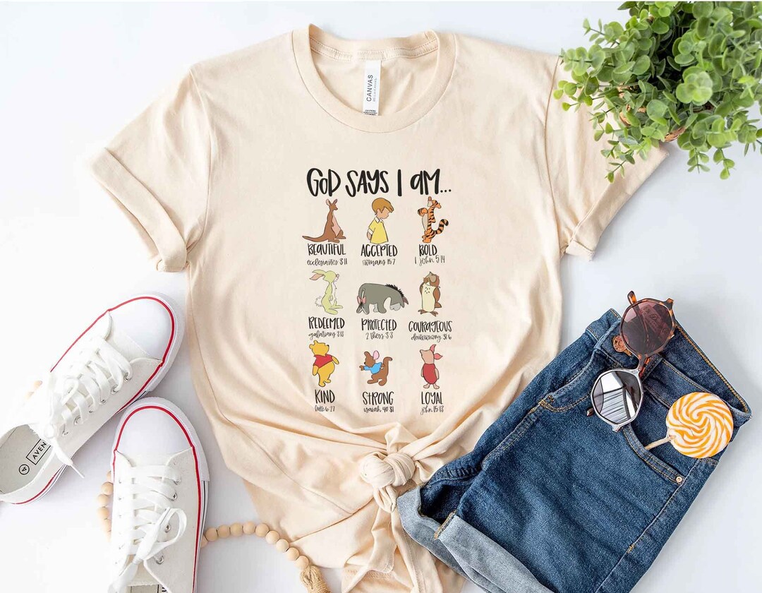 Winnie the Pooh God Says I Am Kind T-shirt Pooh Bear and Friends Tigger ...