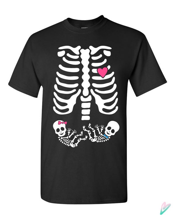 Skeleton Baby Twins Boy & Girl Halloween T-shirt Tshirt Tee | Etsy