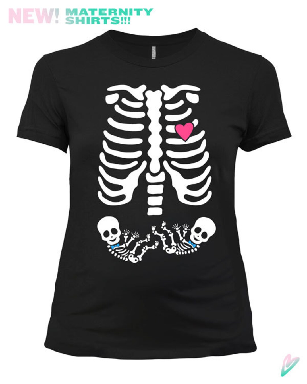 MATERNITY Skeleton Baby Twin Boys Halloween Tshirt Tshirt Tee Etsy