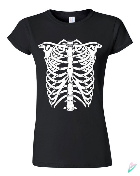 Skeleton Rib Cage T-shirt Tshirt Tshirt 