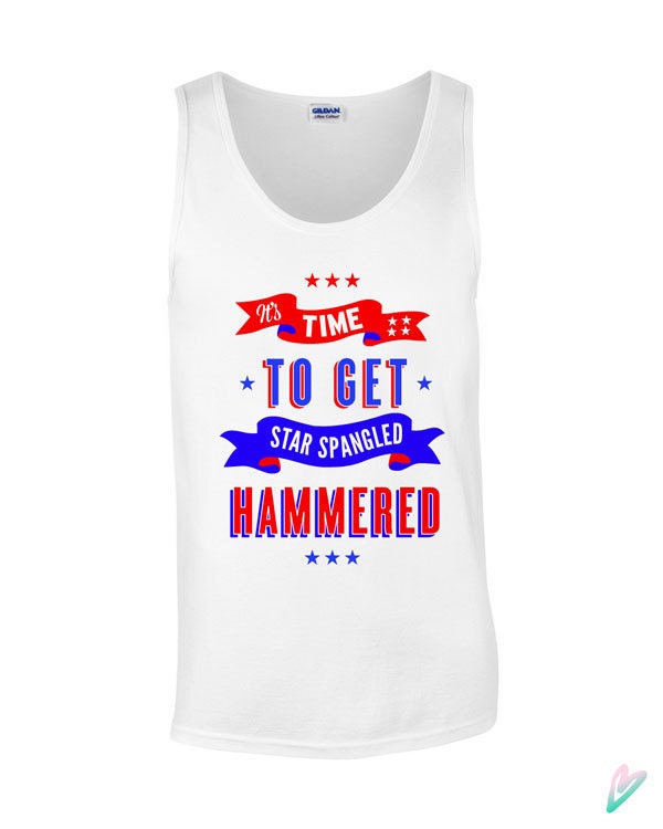 Time to get star spangled hammered patriotic shirt USA day drinking independence day drinking shirt womens patriotic. racerback tank