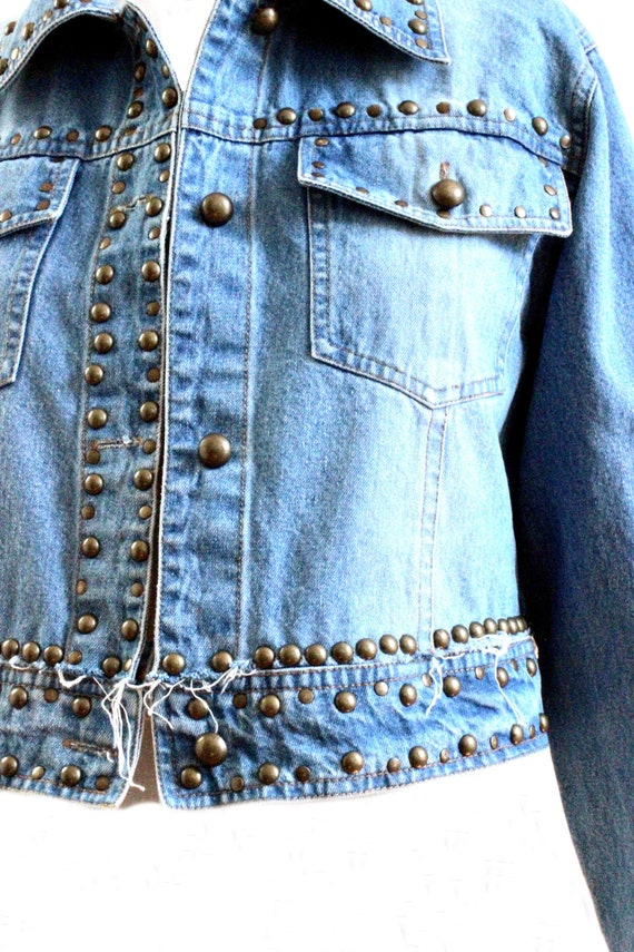 Reworked Denim Jacket / embroidered Jacket/ Vinta… - image 10