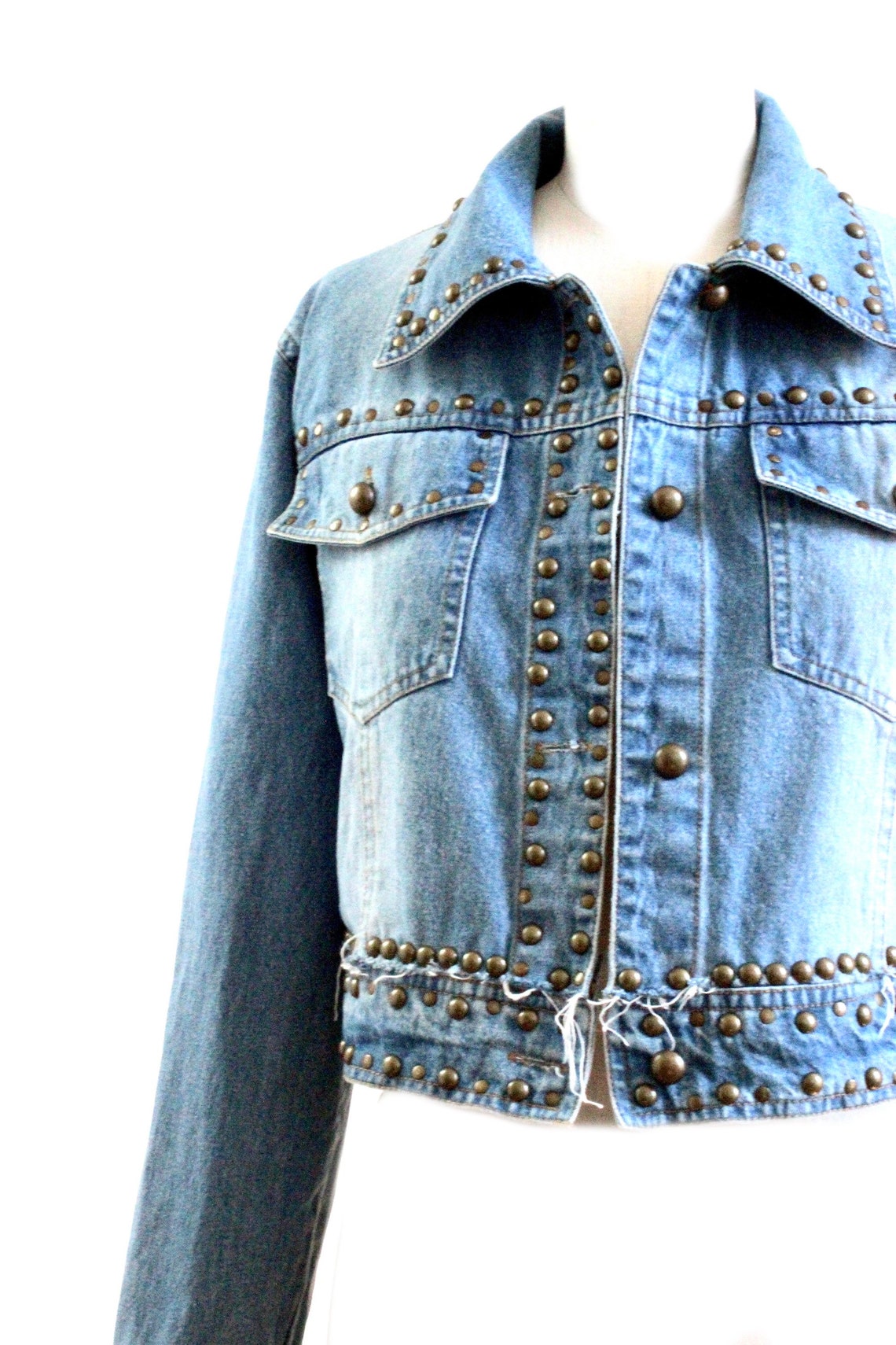 Reworked Denim Jacket / Embroidered Jacket/ Vintage Embroidered Denim ...
