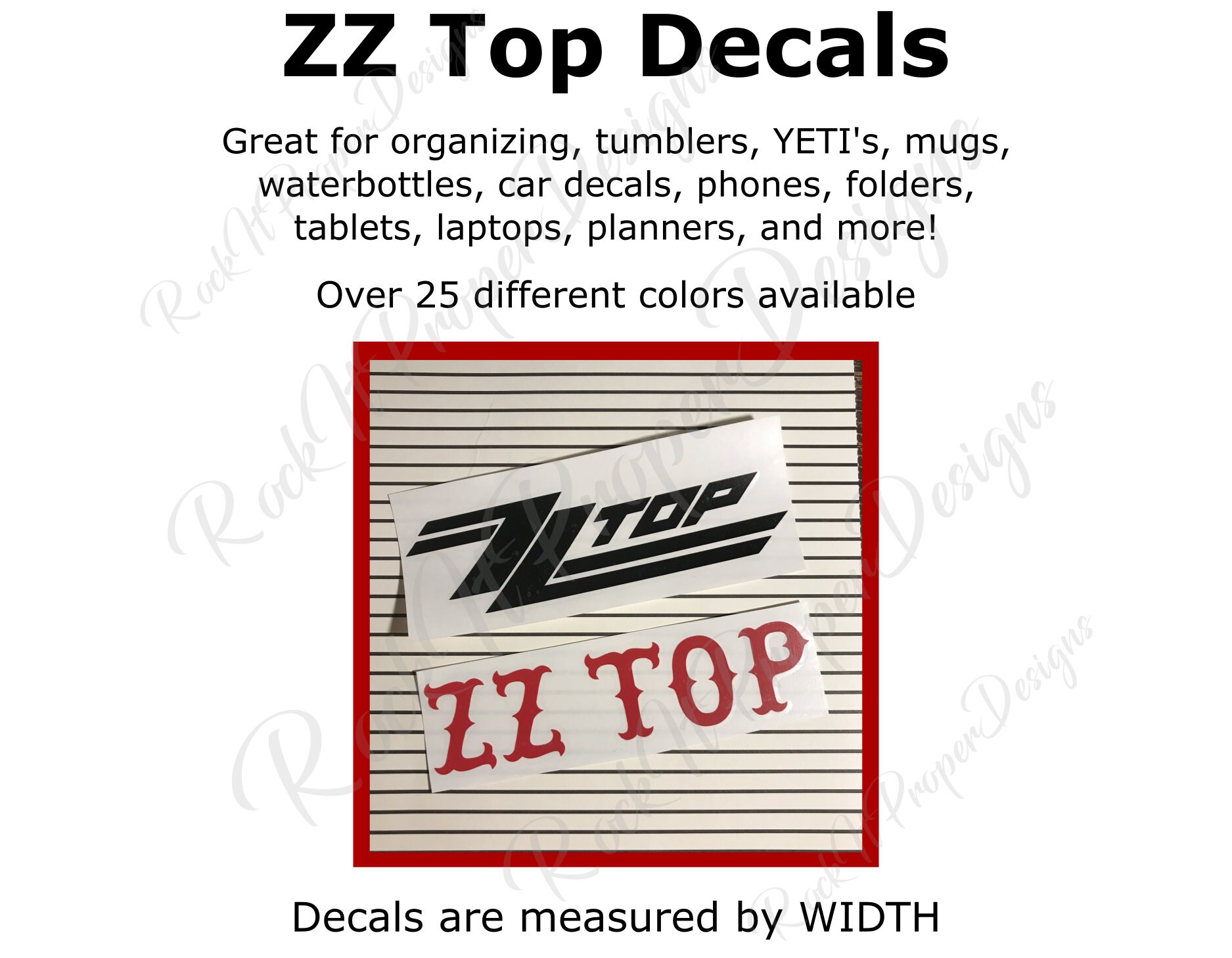 ZZ Top Decal ZZ Top Vinyl Decal Zz Top Sticker ZZ Top Etsy