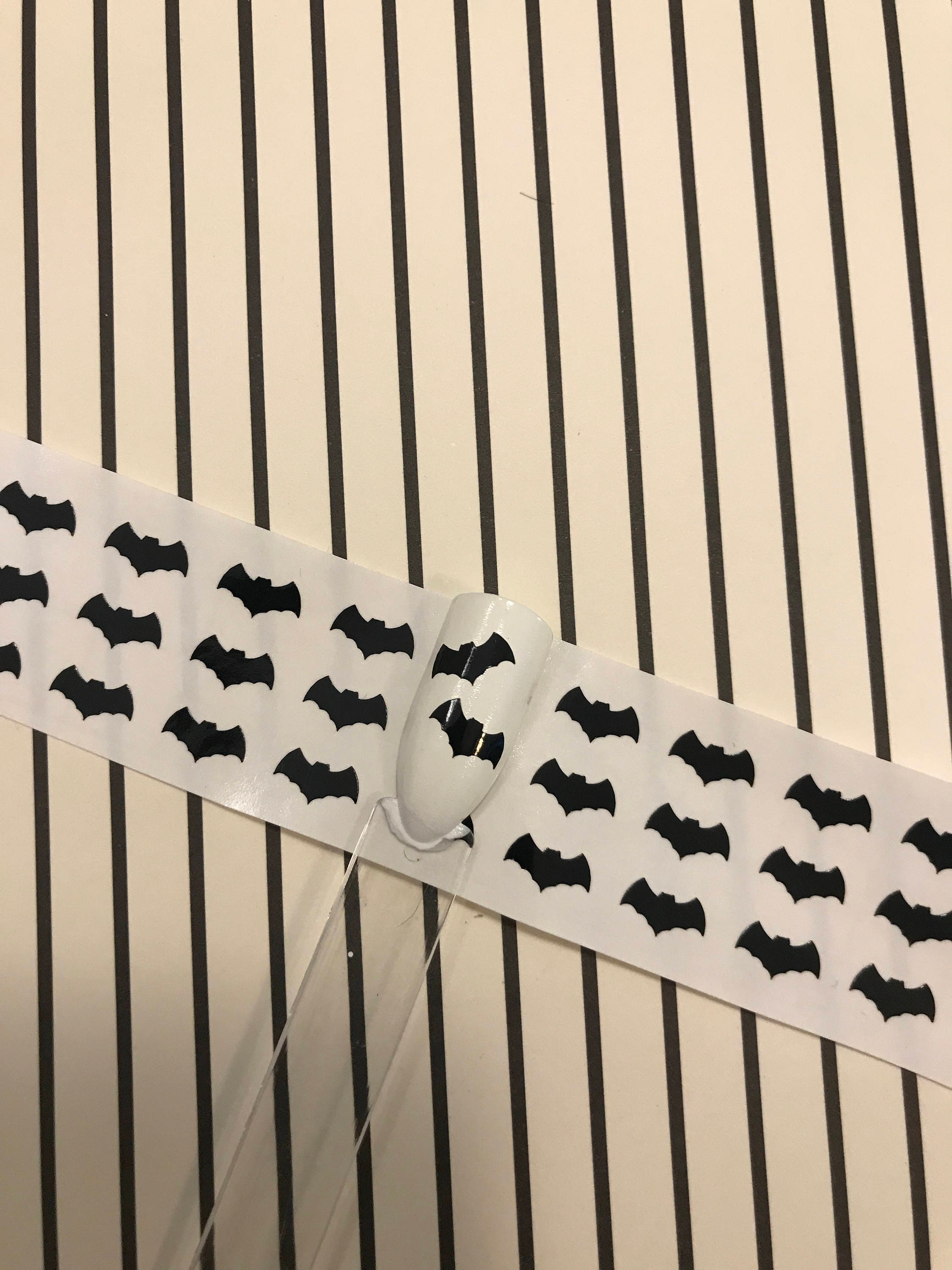 Bat Nail Decal Bat Nail Vinyl Halloween Nail Decal Etsy