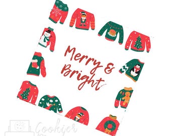 Christmas Ugly Sweater Merry and Bright Christmas Tag