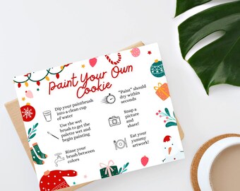 Christmas Retro Holiday Paint Your Own Instruction Card