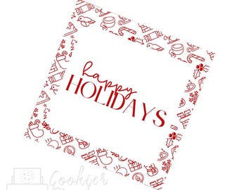 Christmas Festive Friends Happy Holidays Tag