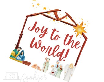 Christmas Nativity Scene Joy to the World Tag