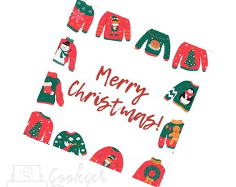 Ugly Sweater Christmas Cookie Tags (PDF Download)