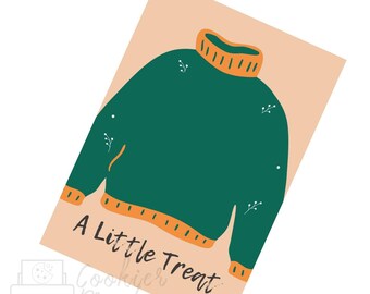 Christmas Ugly Sweater Green A little treat Cookie Card