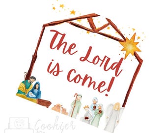 Christmas Nativity Scene The Lord is Come Tag