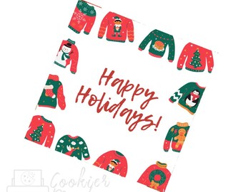 Christmas Ugly Sweater Happy Holidays Christmas Tag