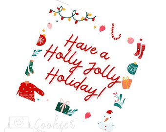 Christmas Retro Holiday Holly Jolly Holiday Tag