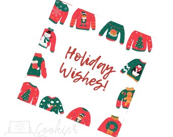 Christmas Ugly Sweater Holiday Wishes Christmas Tag