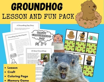 Groundhog Day Activities and Printable with Memory Game and Lesson