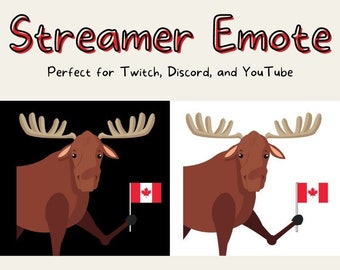 Twitch Emote, Youtube, Discord, Moose Sub Badge, Canada