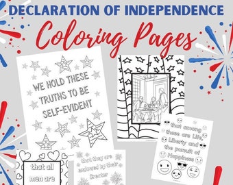 Declaration of Independence Coloring Pages 4th of July Printable