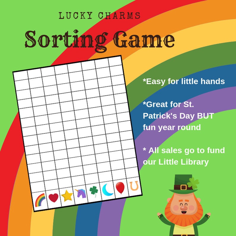 Homeschool Printables Preschool Activities St Matching Lucky Charms Print Sorting Printable Motor Skills Teacher Patrick/'s Day Game