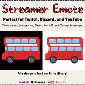 Doppeldeckerbus Emote PNG, Twitch Emote, Discord Emoji, Streamer Emotes, Loyalitätsabzeichen, transparenter digitaler Download