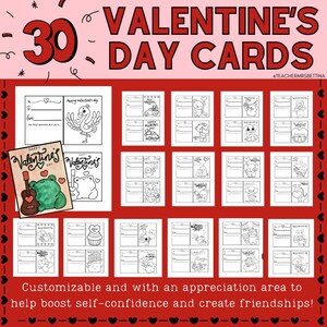 30 Einzigartige Valentinstagskarten zum Ausmalen und Gestalten mit positiver Nachricht