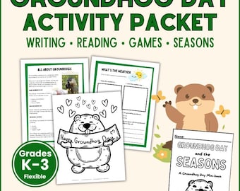 Groundhog Day Activity Packet for Kids | Printable Worksheets, Seasons Mini Book & Games (K–3)