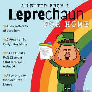 Leprechaun Letter for Home and Homeschool with Activity Idea Pages, St. Patrick&#39;s Day Coloring Pages, and, Recipe