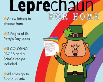 Leprechaun Letter for Home and Homeschool with Activity Idea Pages, St. Patrick's Day Coloring Pages, and, Recipe