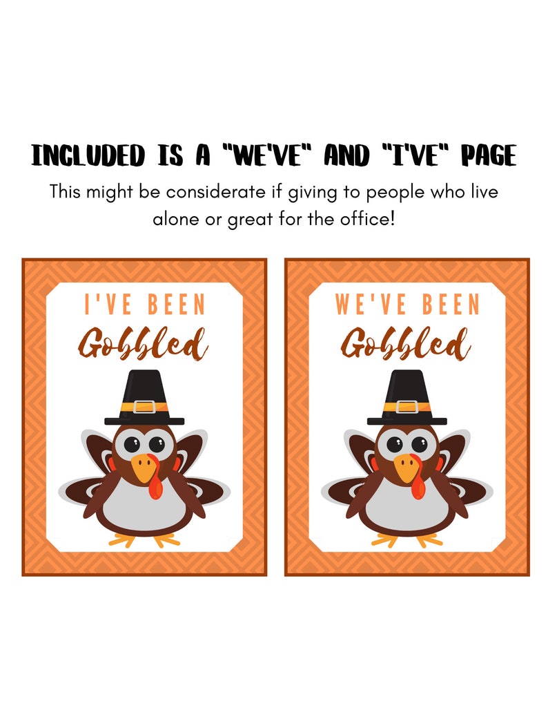You've Been Gobbled Thanksgiving Game Printable Turkey Tag - Etsy