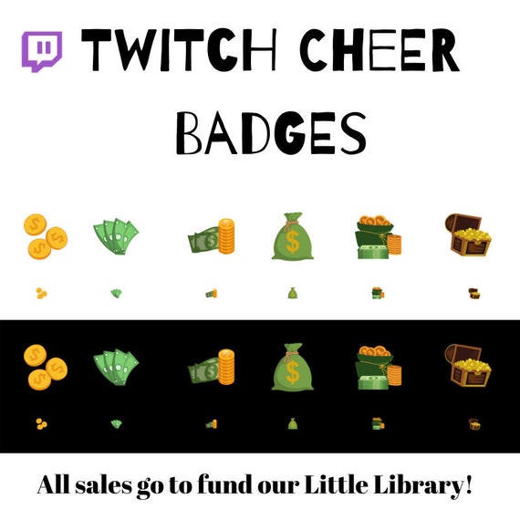 Twitch Bit Badges Twitch Cheer Badges Coins Cash Badge Etsy