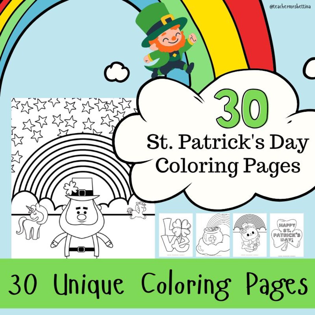 St. Patrick's Day Coloring Pages 15 Unique Printable Pages - Etsy