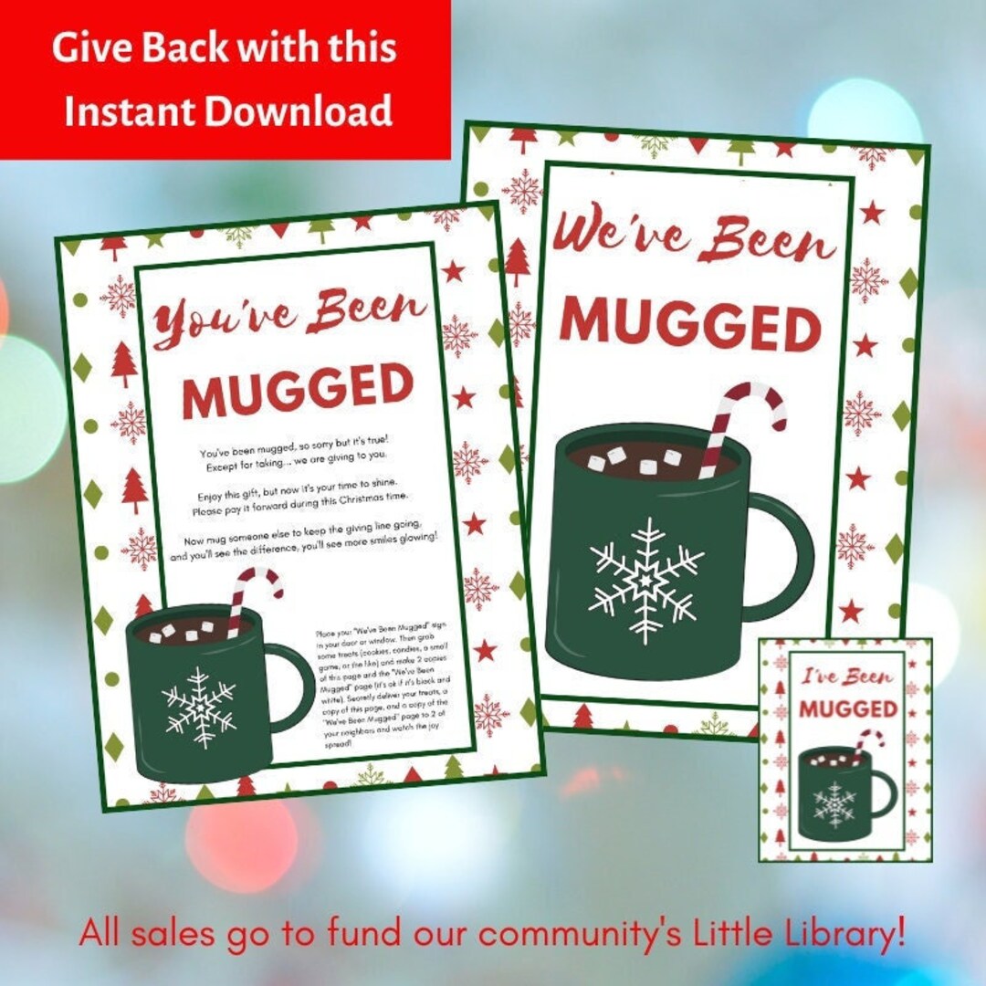 You've Been Mugged Christmas Printable Giving Game - Etsy Norway